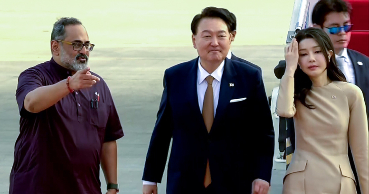 South Korean President Yoon Suk Yeol arrives in New Delhi for G20 Summit